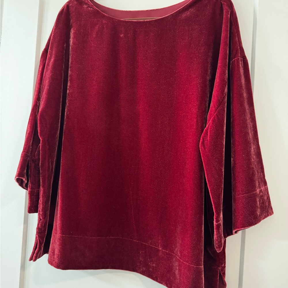 Soft Surroundings Rich Burgundy Velvet Top